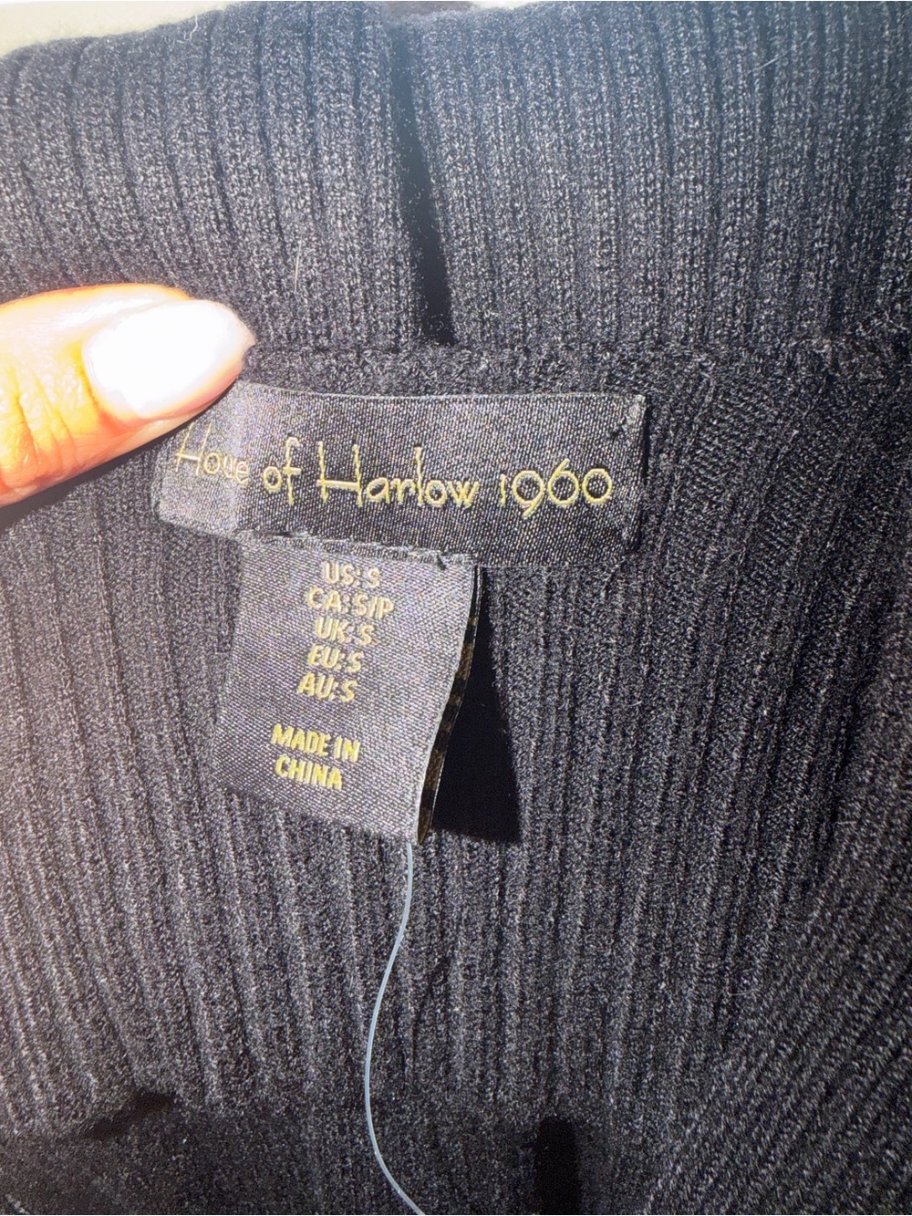 House of Harlow 1960 Black Ribbed knit set